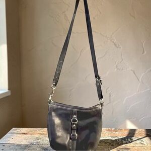 Vintage Y2K COACH CHELSEA BUCKLE BLACK LEATHER No. F0960-F14018